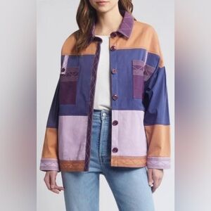 Sessun France Alghero Women’s Colorblock Barn Chore Jacket Size S 100% Cotton